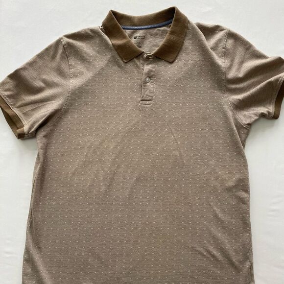 Haggar Other - Haggar Men’s Tan Chevron Polo - 100% Cotton - Size L